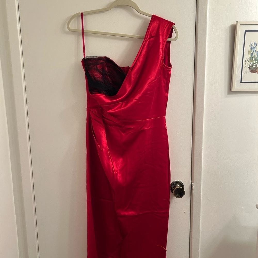 Stop Staring one should Red Satin Dress
